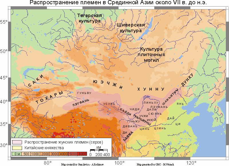 Карта древнего казахстана с племенами