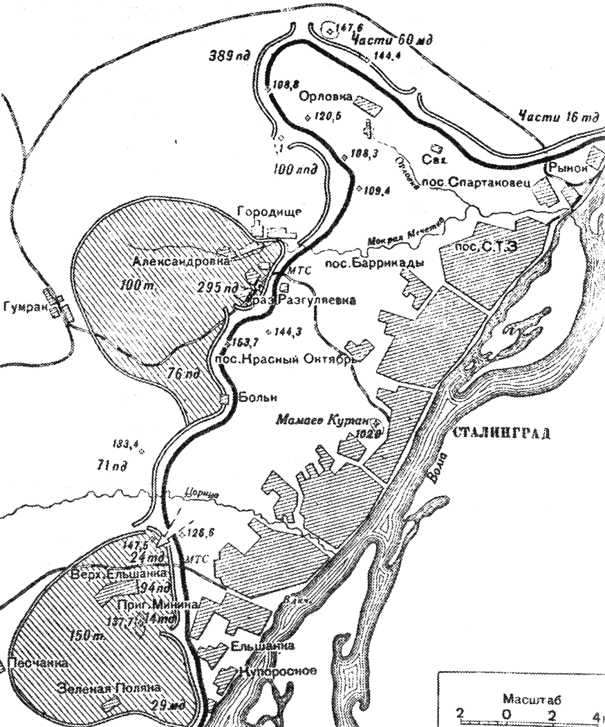 Сталинград 1942 карта города