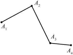 Как нарисовать ломаную линию из 4 звеньев и 4 вершин рисунок