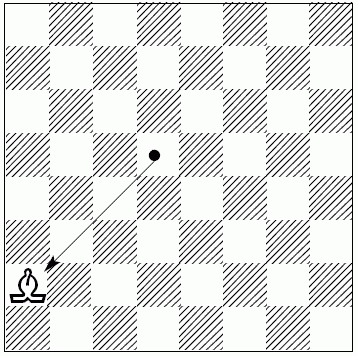 В левый нижний угол шахматной доски