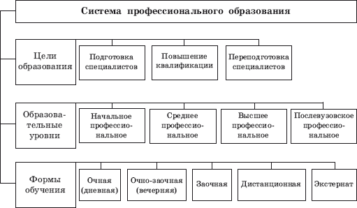 Структура высшего образования в россии схема