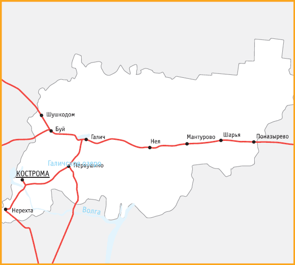 Карта шарья костромская область