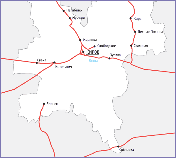 Карта жд путей кировской области