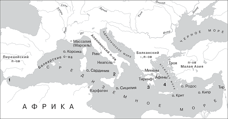 Карта средиземноморья и азии