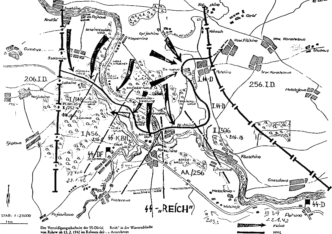 Карта боев за ржевский выступ 1942 1943 годов