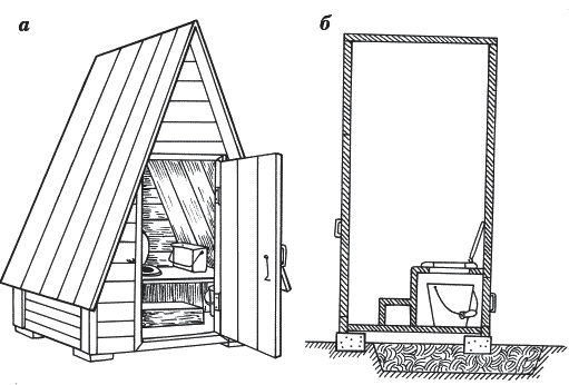 Треугольный туалет на даче своими руками чертежи размеры