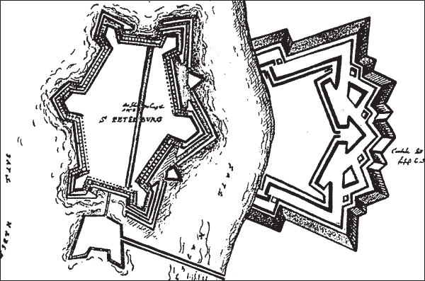 Петропавловская крепость чертеж
