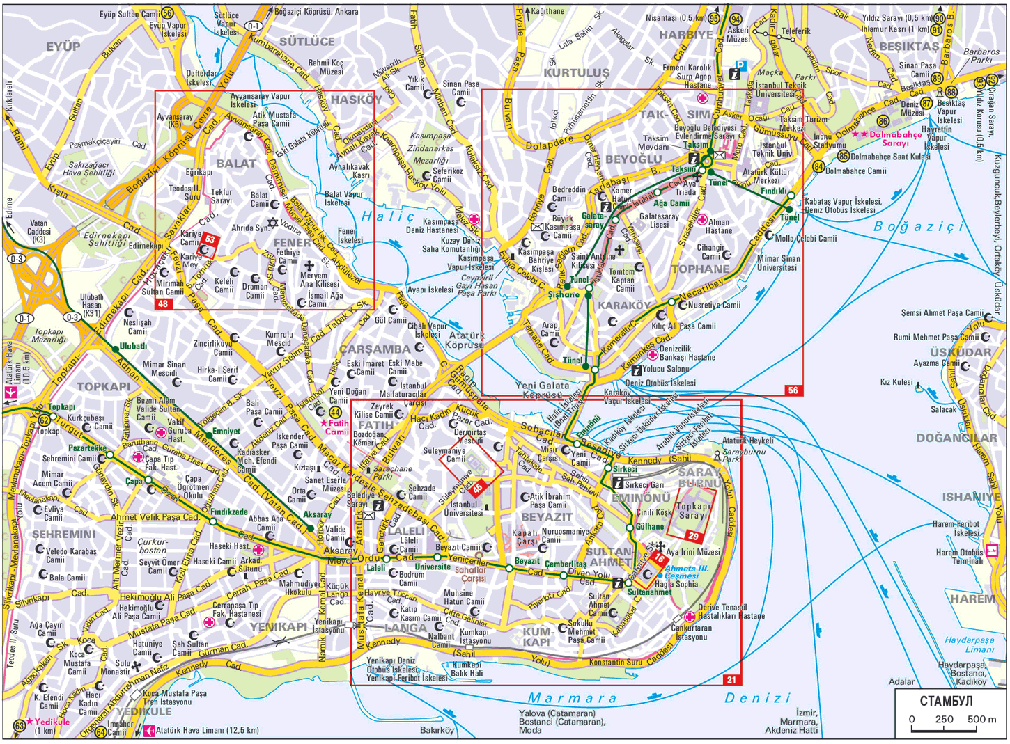 Стамбул какой район. Туристическая карта Стамбула старый город. Районы Стамбула на карте районы Стамбула на карте. Карта Стамбула 2023. Достопримечательности Стамбула на карте.